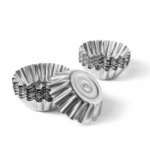 Reusable Metal Cupcake Baking Cups 2.36 Inch 20 Pcs Mini Tart and Muffin Cups for Even Baking
