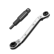 Clé à Cliquet pour Valve de Climatiseur (1/4 Pouces, 3/8 Pouces, 3/16 Pouces, 5/16 Pouces) avec Adaptateur à Embout Hexagonal