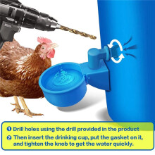 Chicken Waterer Larger Automatic Chicken Waterer Cups DIY Poultry Chicken Waterer Kit 5 Gallon for Chicken, Duck 12 Pcs