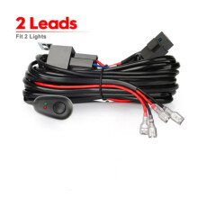 Kit Cablaggio per 2 Interruttori -Off con Fusibile Luce 12V 40A Relè 180 W/ 300 W per Barra Luminosa da Lavoro un LED da 4-52 Pollici