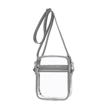 Clear Bag Stadium Approved, Clear Purse with Adjustable Shoulder Strap for Sports Outdoor,Grey