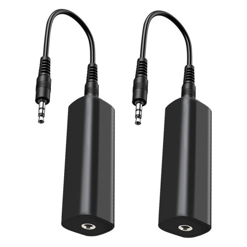 Ground Loop Isolator Noise Filter for Car Audio/Home Stereo,2 PCS Ground Loop Noise Isolator with 3.5mm Audio Cables 1