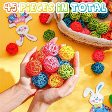 45 Szt. Kulki Rattanowe Kolor WystróJ Wazon Dekoracyjny WypełNiacz Tabela Dekoracje śLubne na Baby Shower Urodziny, 1,6 Cala