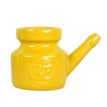 350 Ml Keramisk Neti Pot NäSrengöRingskruka Slitstark LäCkagetäT Pipkruka för NäSsköLjning NäStväTt MäN Kvinnor, Gul