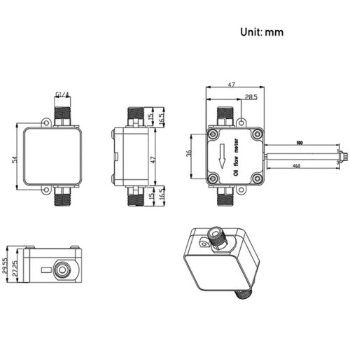 OF07ZAT 2Min Oval Gear Flowmeter Sensor Flow Sensor Gear Oil Flowmeter 2