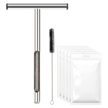 Soil Sample Probe, 12.2 Inches Soil Sampler, Soil Probes for Soil Sampling Plant Care Lawn Garden Farm, 5 Bags & 1 Brush