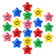 20Pcs Star Smile Face Stress Balls Star Foam Smile Smile Face Toys Stress Relief Star Smile Balls