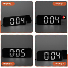 180 Rotation Projection Alarm Clock 12/24H LED Digital Clock USB Plug-in Ceiling Projector Alarm Clock (White)
