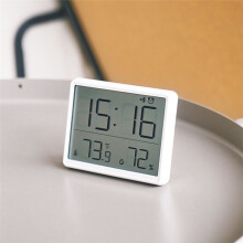Cyfrowy Higrometr Termometr z Zegarem Monitor WilgotnośCi Timer Alarm do Domowego Biura PokóJ Dziecka BiałY