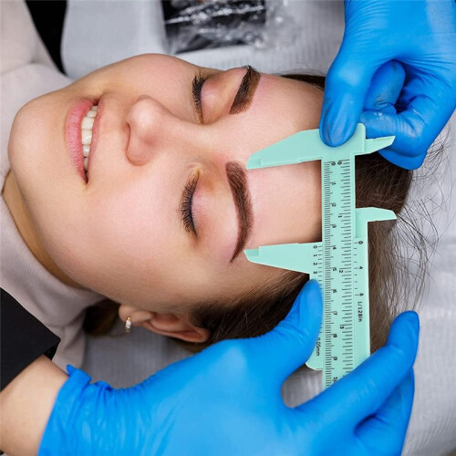 Eyebrow Measuring Ruler Brow Mapping Ruler Tool  Vernier Caliper Double Scale Ruler for Student Office 2