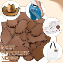 90 Pcs Leatherette Blank Hat Patches Iron Leatherette Patch Rustic Faux Leather Patches for Jacket Backpack