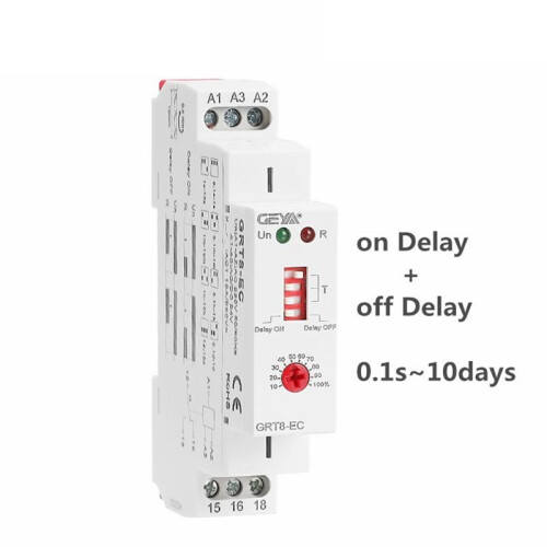 GEYA GRT8-EC 10A Dual Function Timer Relay  Delay or Off Delay Relay AC230V  Relay 1
