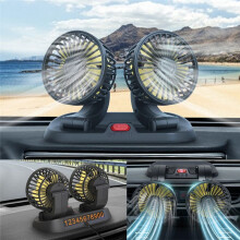 12V Ventilateur de Voiture Ventilateur Ă Double TĂŞTe Ventilateur Refroidissement Automatique Portable Refroidissement Grand Vent Ventilateur
