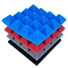 24 StüCk 25 X 25 X 5 Cm Studio-Akustik-Schallschutzschaum-Pyramiden-GeräUschdäMmungs-Schallabsorptions-Behandlungsplatten Schwarz