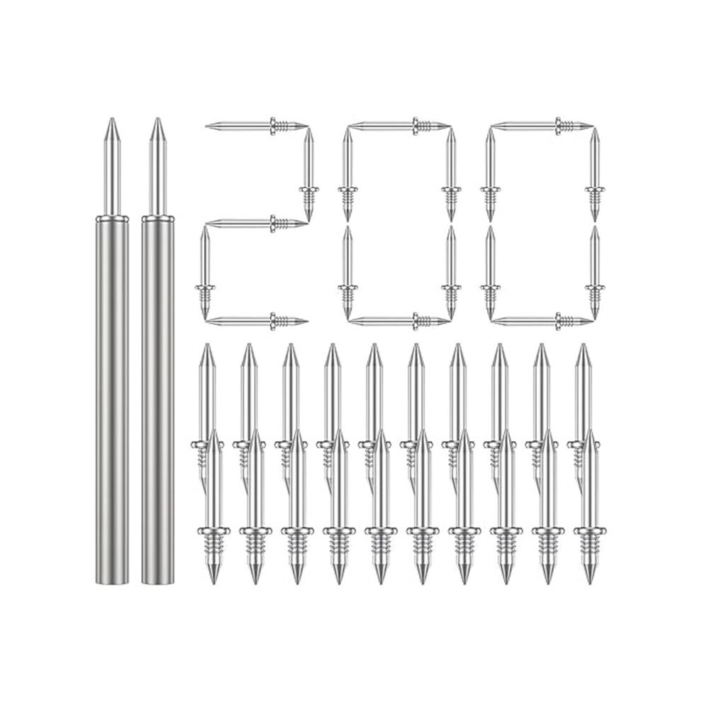 200 Pcs Double- Skirting Thread Seamless Nail,Rust-Proof No Trace Skirting Thread Screws Set With 2 Rods, With Nail 6031119633111