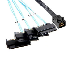 SAS HD 12G SFF8643 to 4 SAS 29 Pin SFF8482 Cable Connectors with 15 Pin Power Connector Controller