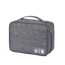 Portable Cable Storage Bag Waterproof USB Data  Charger Plug Organizador for Travel Electronic Organizer Grey