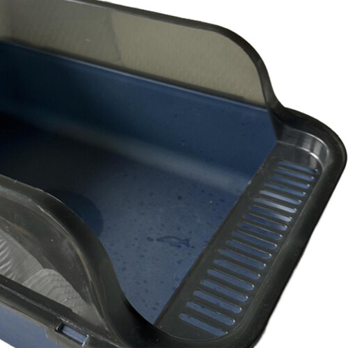 Kitty Litter Pan Cat Litter Container Semi Closed High Sided Pet Litte 2
