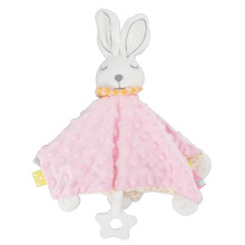 Peluche per neonati in tessuto Minky Dot ipoallergenico, morbido animale di peluche con etichette in raso masticabili, giocattolo sensoriale