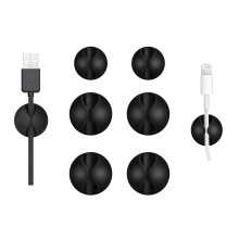 Cable Clips Cord Organizer with Strong 3Mcompatible Adhesive, Silicone Wire Holders for Desk Car Office, 6 Pack Black
