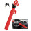 Steering Wheel Lock Heavy Duty Adjustable AntiTheft Device Universal Fit with Keys Red 1