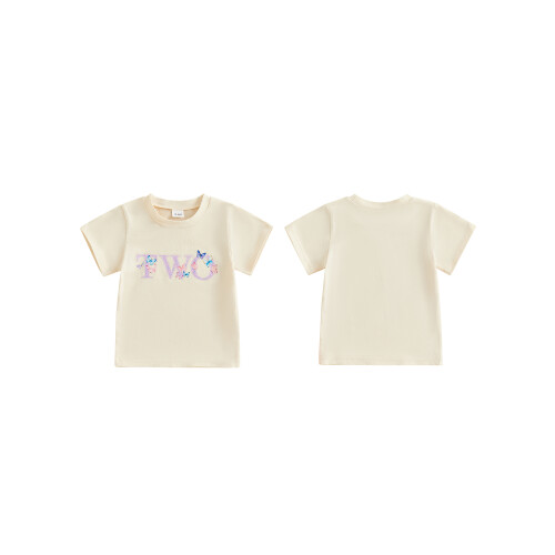 (2-3 Years, Beige) Μπλούζα γενεθλίων με στρογγυλή λαιμόκοψη 1