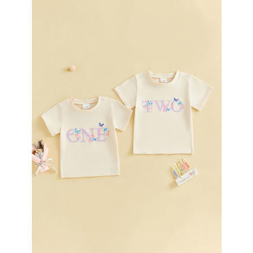 (12-18 Months, Khaki) Μπλούζα γενεθλίων με στρογγυλή λαιμόκοψη 2