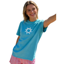 (L, Blue) Womens Summer T Shirt Short Sleeve Crew Neck Special Sun Print Casual Loose Fit Tops