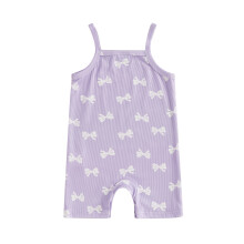 (18-24M, Lavender) Sommer-Strampler für Babys, ärmellos, Spaghettiträger, geblümter Jumpsuit, Sommer-Outfit für Kleinkinder