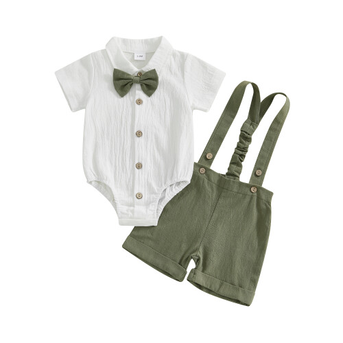 (3-6 Months, Army Green) Σετ 3 τεμαχίων για μωρά.