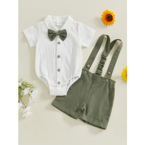 (3-6 Months, Army Green) Σετ 3 τεμαχίων για μωρά. 1