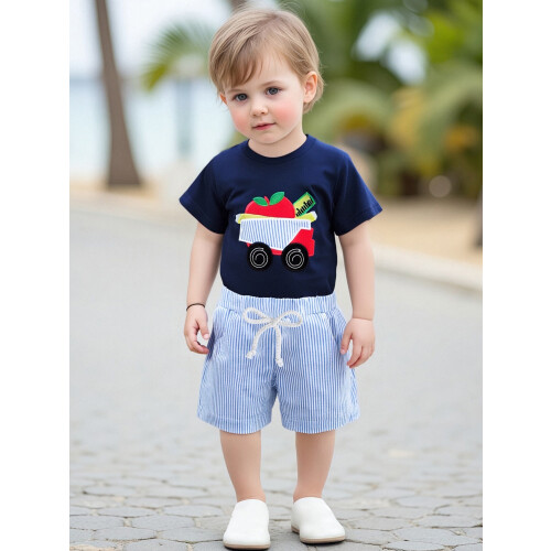 (12-18 Months, Blue) Καλοκαιρινά ρούχα για στρογγυλή λαιμόκοψη 2