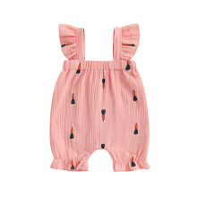 (0-3 Months, Pink) Baby Mädchen Strampler Osterkleidung Karottenmuster Ärmellose Sommerbodys Jumpsuits