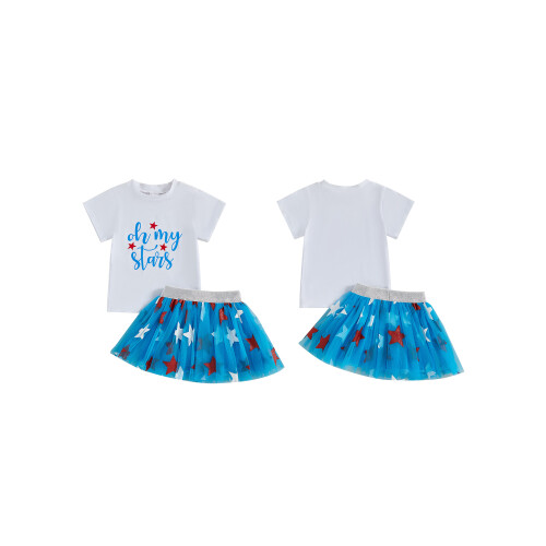 (3-4 Years, White) Conjunto de verão de julho. 1