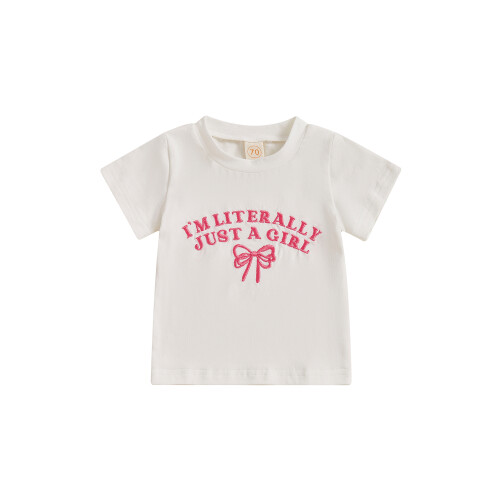 (2-3 Years, White) Παιδικό κοντομάνικο T-shirt ρούχα μωρού.