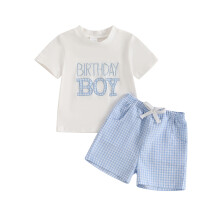 (18-24 Months, Blue) Conjunto de verano para cumpleaños.