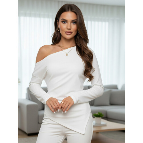 (M, Black) Women Off One Shoulder Tops Slim Solid Long Sleeve Asymmetrical Undershirt for Spring Fall 2