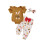 (0-3 Months, Brown) Completo pasquale bambina: 3 pezzi. 1