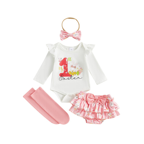 (3-6 Months, Pink) Completo pasquale per 4 pezzi.