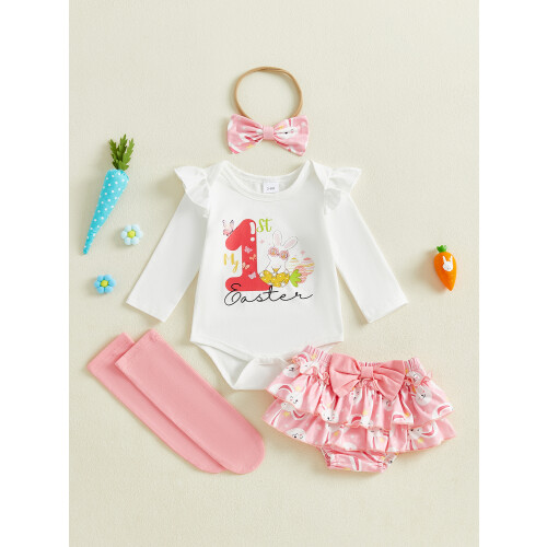 (3-6 Months, Pink) Completo pasquale per 4 pezzi. 2