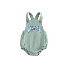 (3-6 Months, Light Green) Tutina casual per neonato per Pasqua, senza maniche, con ricamo di coniglietto, vestibilità ampia.