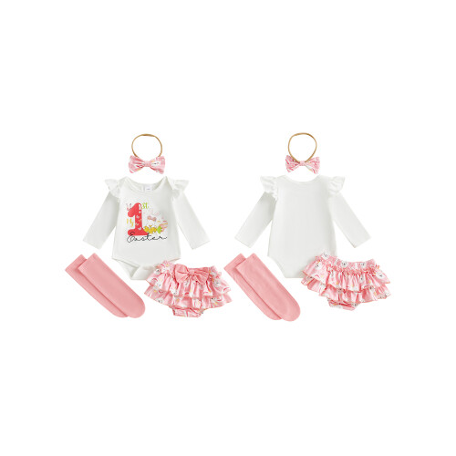 (0-3 Months, Pink) Completo pasquale per 4 pezzi. 1