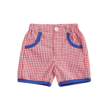 (12-18 Months, Red) Krótkie spodenki w kratę dla chłopców, modne, z zamkiem, idealne na plażę.