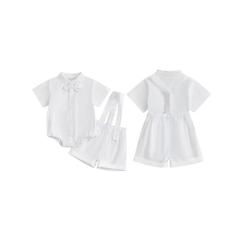 (3-6M, WHITE) Σετ 2 τεμαχίων κοντό μανίκι. 1