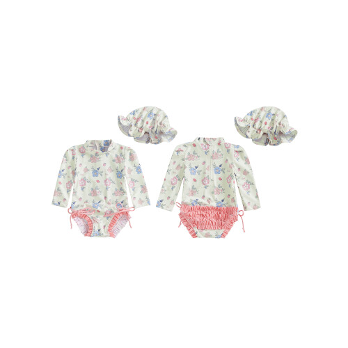 (6-12 Months, Yellow) Μαγιό Rash Guard και καπέλο 1