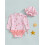 (3-6 Months, Pink) Μαγιό Rash Guard και καπέλο 6
