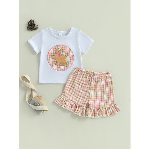 (6-12 Months, Pink) Πασχαλινή στολή κοριτσιών 2 τμχ 2