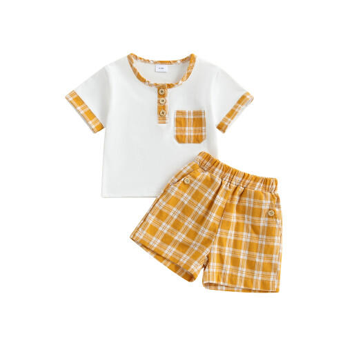 (18-24 Months, Khaki) Καλοκαιρινή στολή για με κουμπιά.