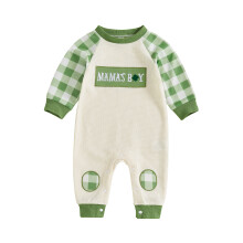 (3-6 Months, Green) Felpe e tutine neonati maschi, abbigliamento irlandese, ricamo lettere e trifoglio, maniche lunghe, body primaverili