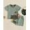 (5-6 Years, Army Green) Καλοκαιρινά ρούχα νήπια απλικέ δεινόσαυρο. 3